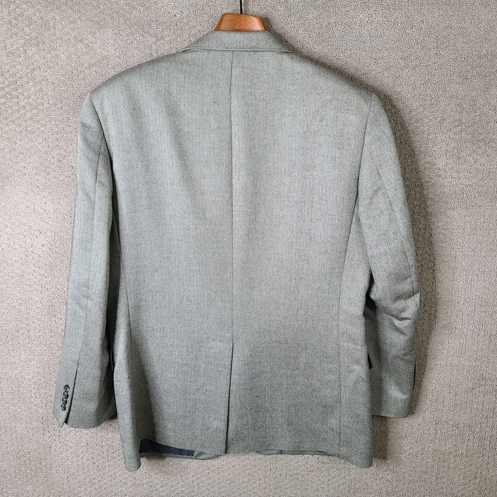 Jos A Bank Jacket Mens 42R Gray Herringbone Blazer Silk Camel Hair 2 Button Coat